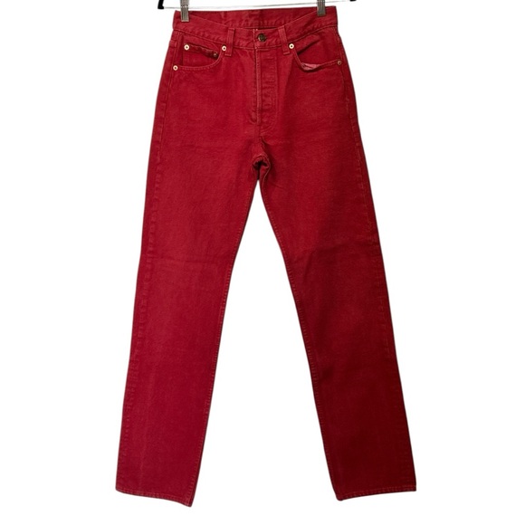 Vintage Levis 501’s Button Fly Jeans RARE Made In The USA Red Denim  29/34 - Picture 12 of 13